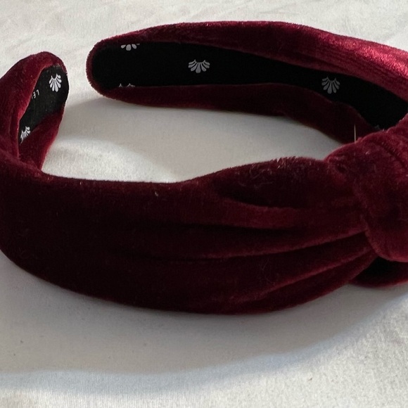 Lele Sadoughi Velvet Knot Headband Deep Wine Red main image 5